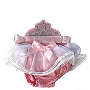 Cinderella Diaper Cover & Headband 0/12 months Disney Princess Halloween 2 Pc